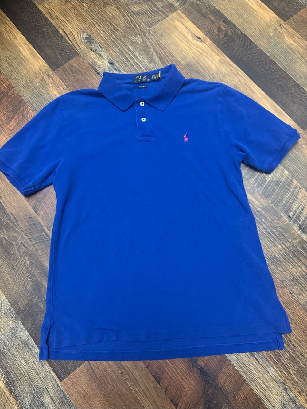 Polo Ralph Lauren Youth XL 18-20 Classic Fit Mesh Polo Shirt Blue Pink Pony